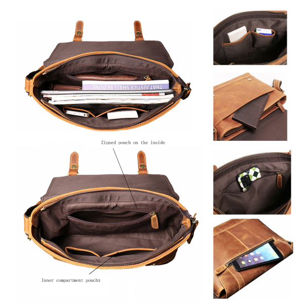 Crazy Horse Leather Messenger Bag