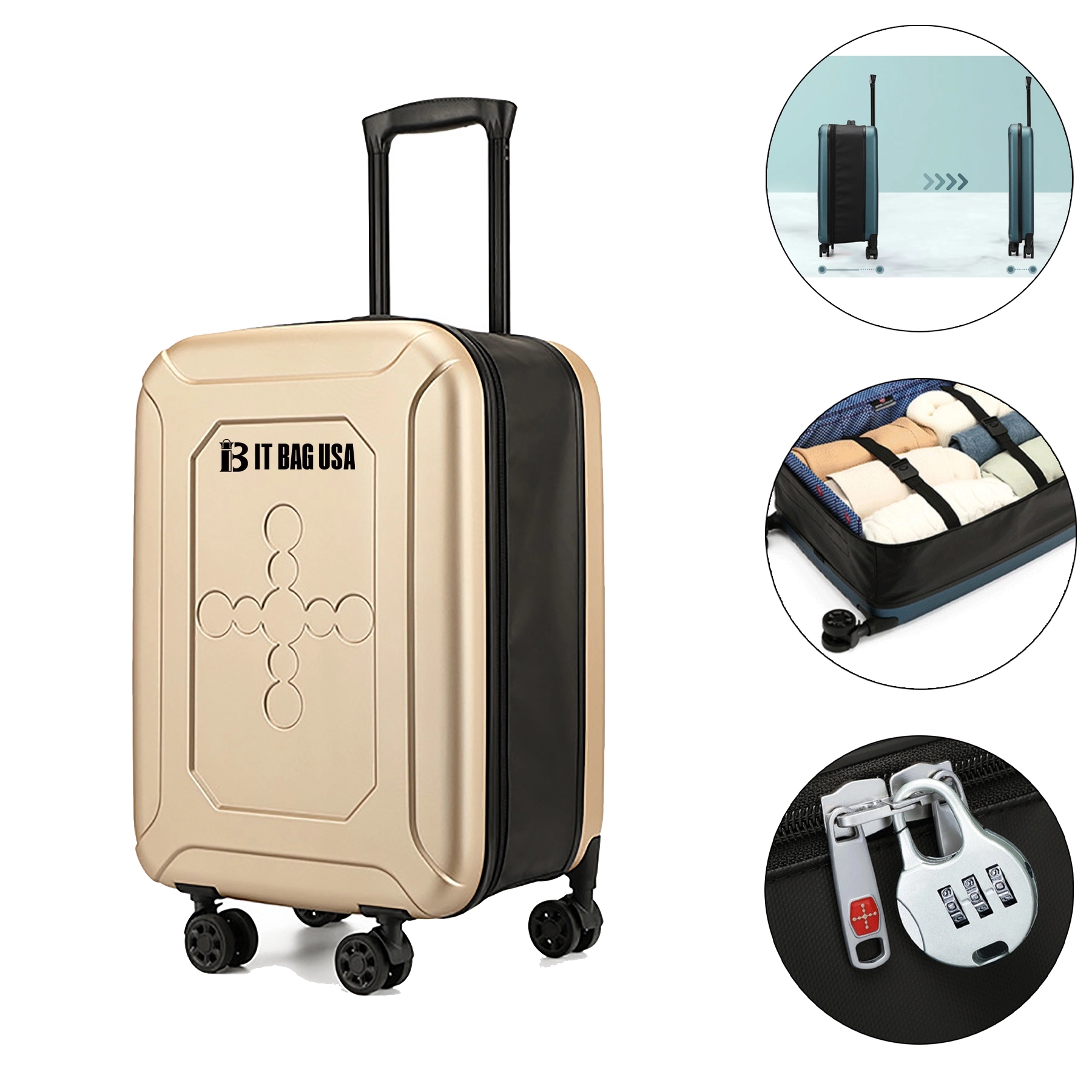Fully Collapsible Suitcase Luggage With Lock