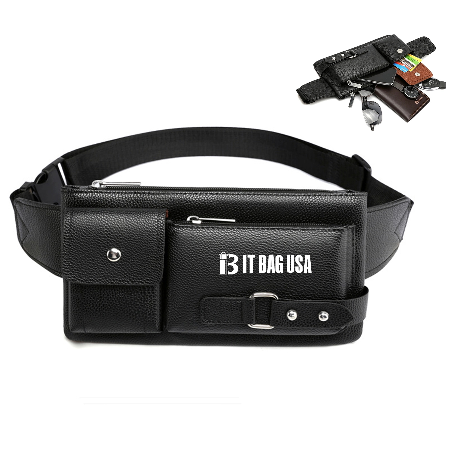Men'S Pu Chest Bag