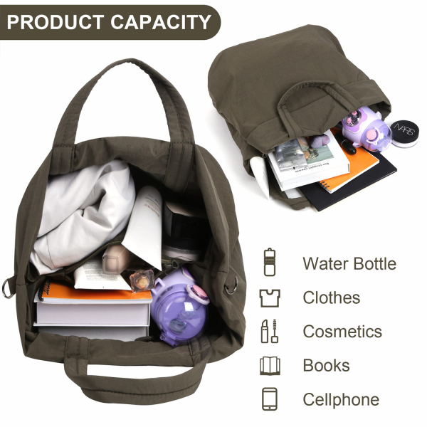 Large Capacity Nylon Tote Handbag