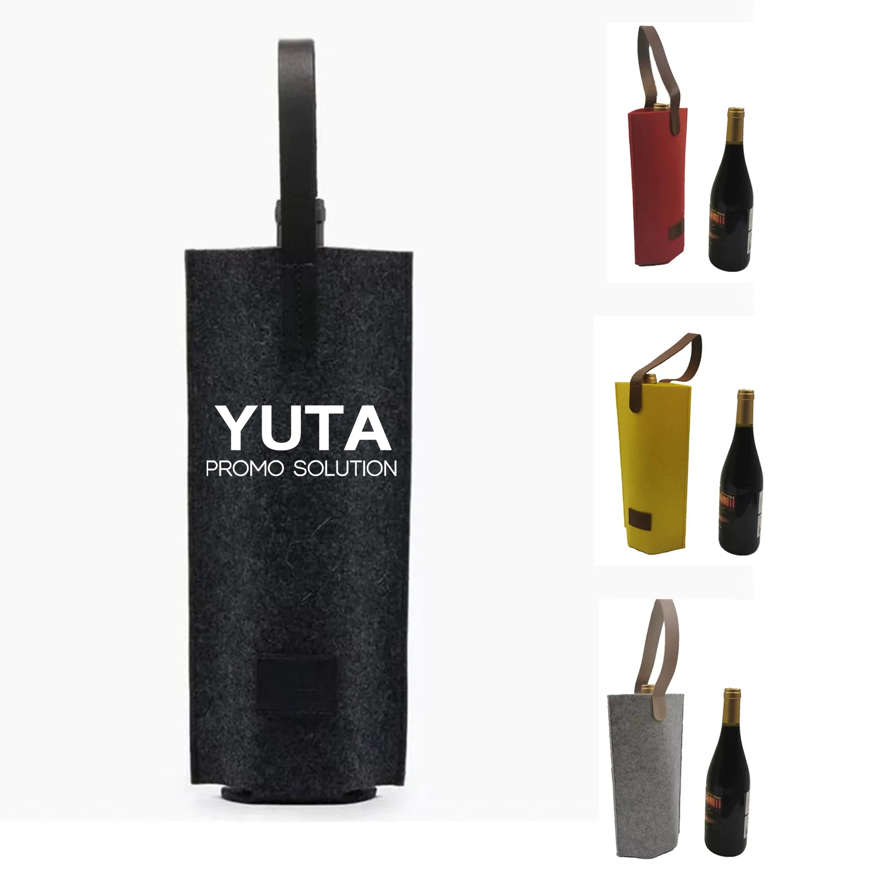 Single Felt Wine Bottle Bag