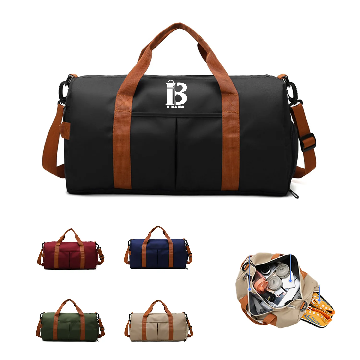 Gym Bag With Shoes Compartment And Wet Pocket