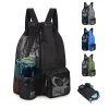 Polyester Mesh Drawstring Gym Bag Backpack