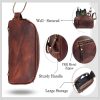 Water-Resistant Leather Toiletry Organizer