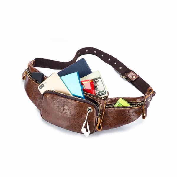 genuine leather men's Fanny pack
