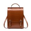 Genuine Leather Ladies Vintage Large Black College Backpacks