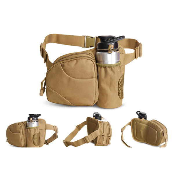 Nylon Hiking Waist Bag With Water Bottle Holder