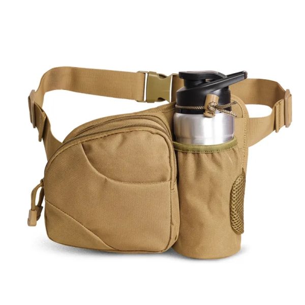 Nylon Hiking Waist Bag With Water Bottle Holder