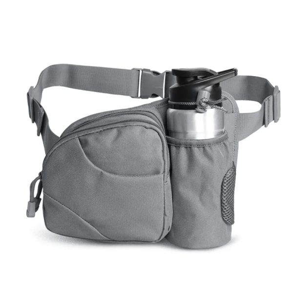 Nylon Hiking Waist Bag With Water Bottle Holder