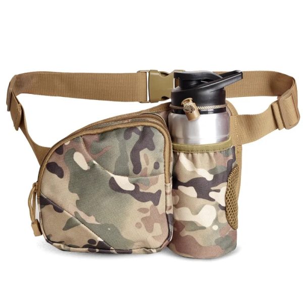 Nylon Hiking Waist Bag With Water Bottle Holder
