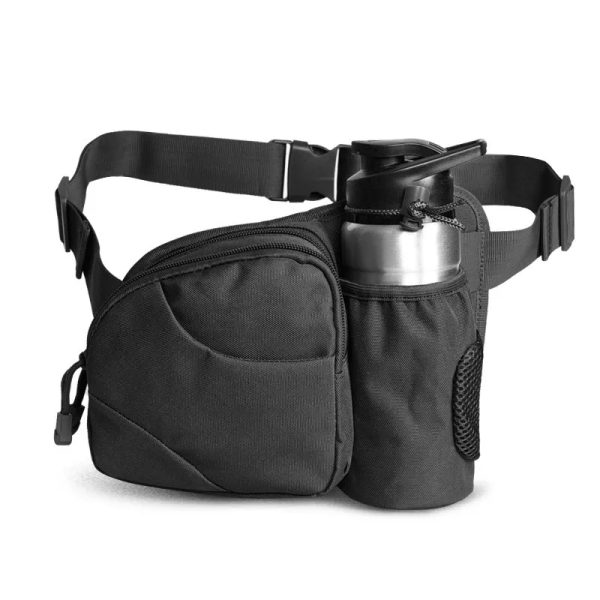 Nylon Hiking Waist Bag With Water Bottle Holder