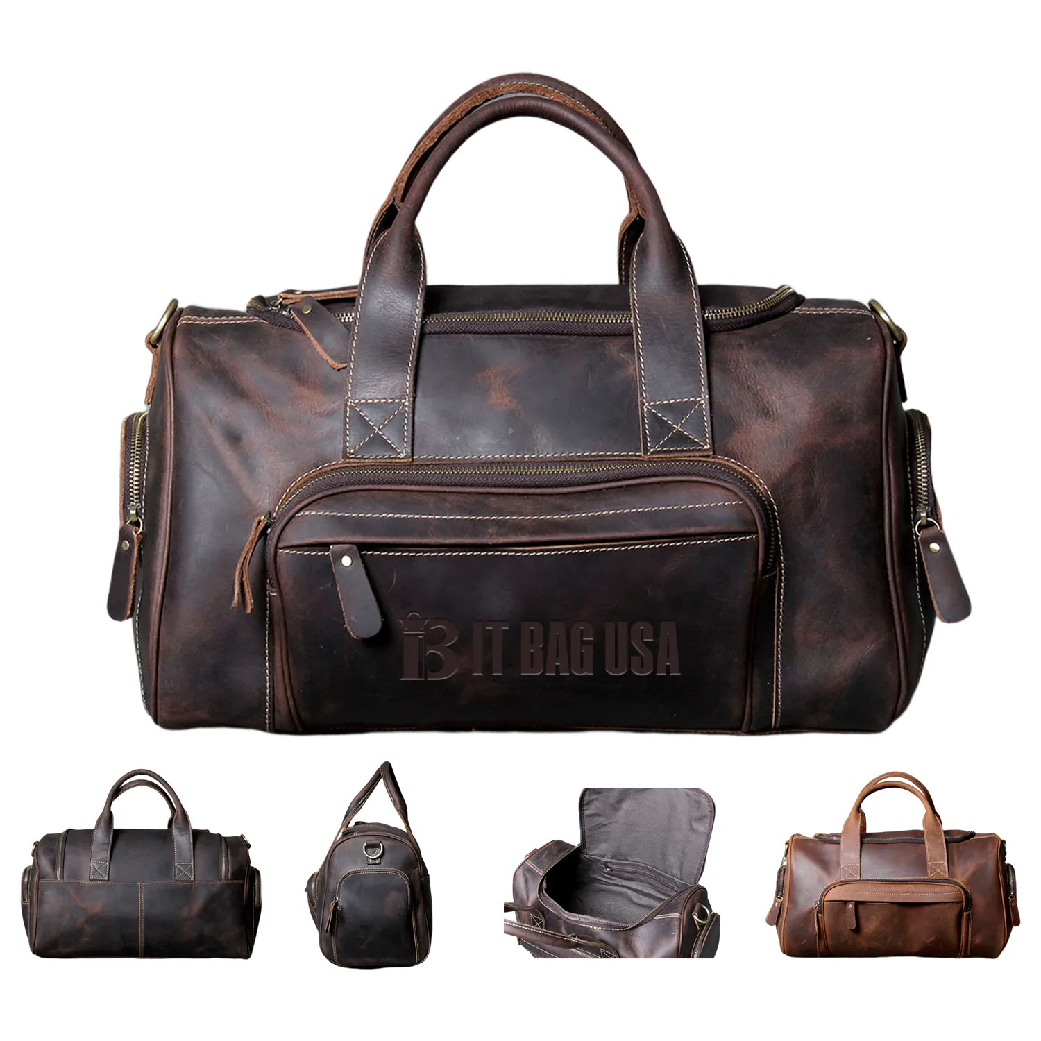 Handmade Cowhide Duffel Bag