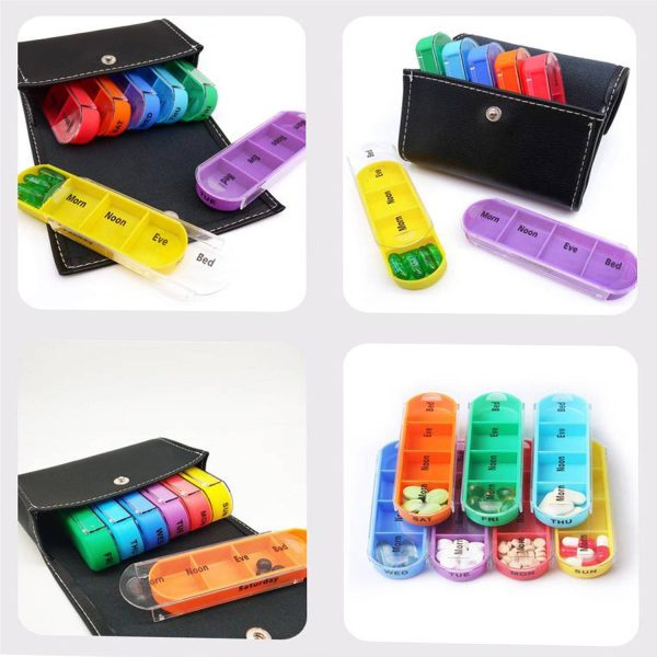 Pu Leather Handbag With 7 Pill Box
