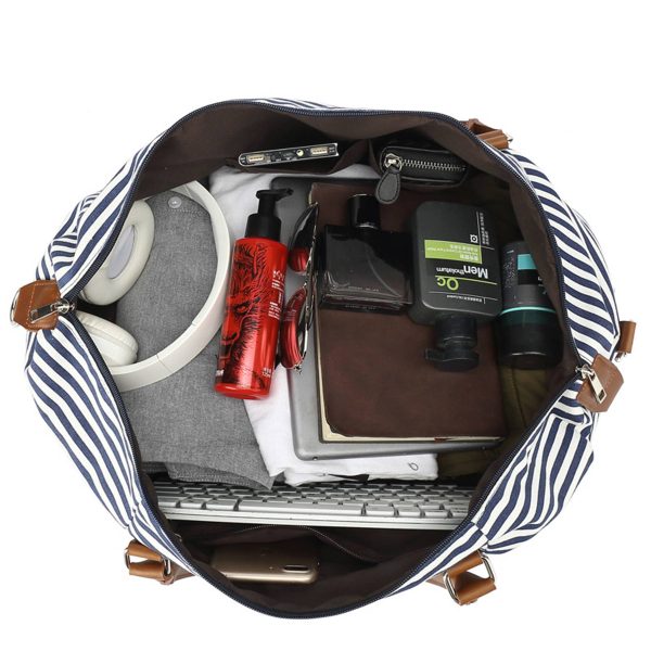 Canvas Travel Duffel Bag with Shoes Compartment