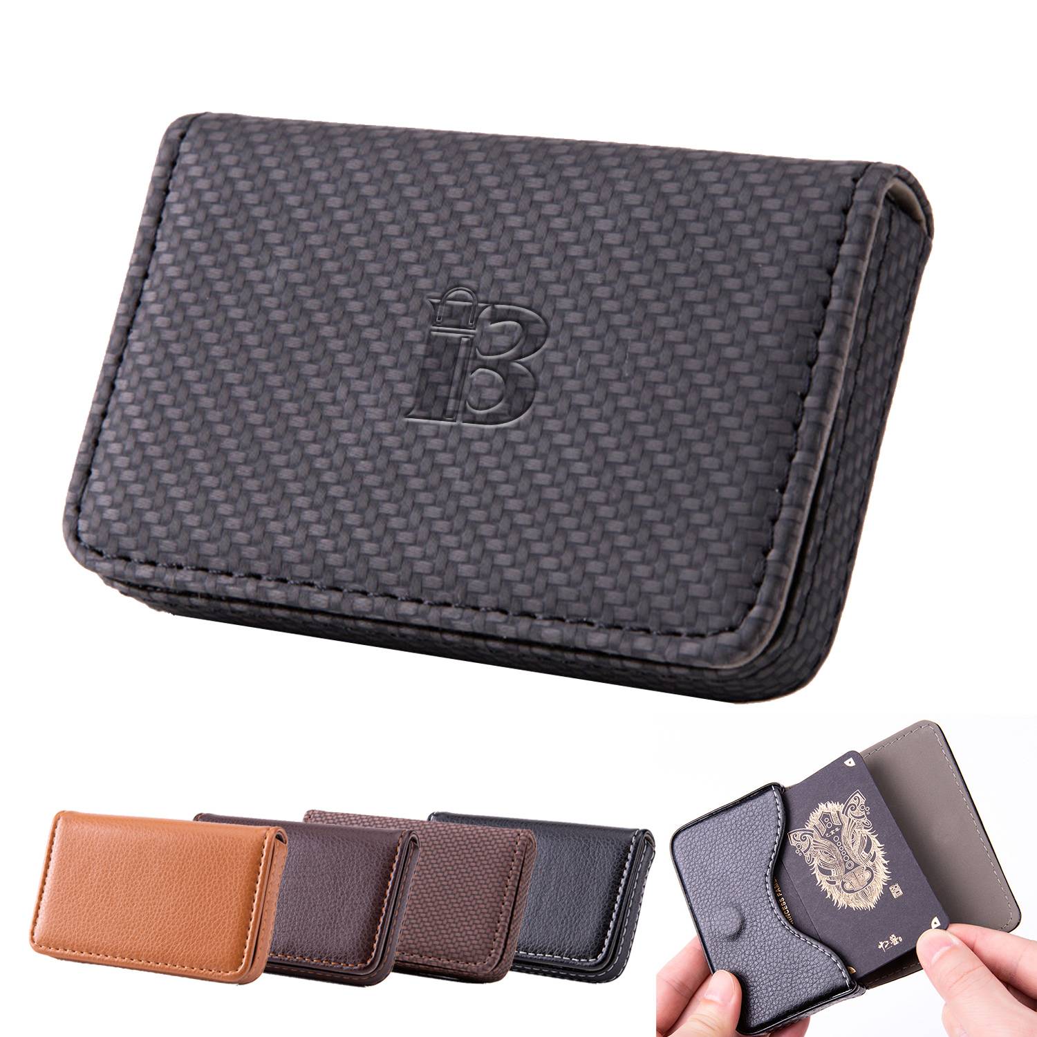 PU leather business card storage bag