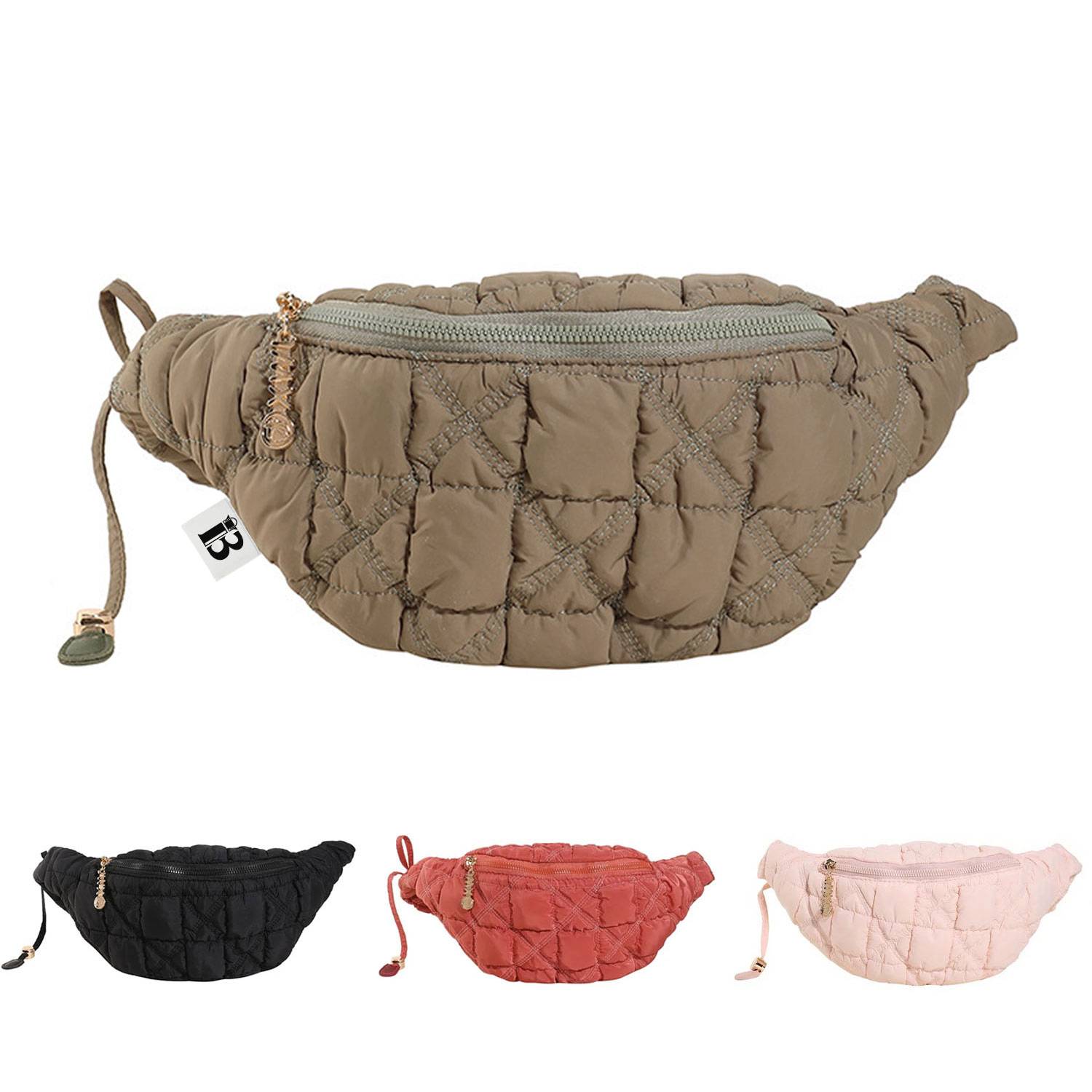 Crinkled down cotton cloud cross-body bag