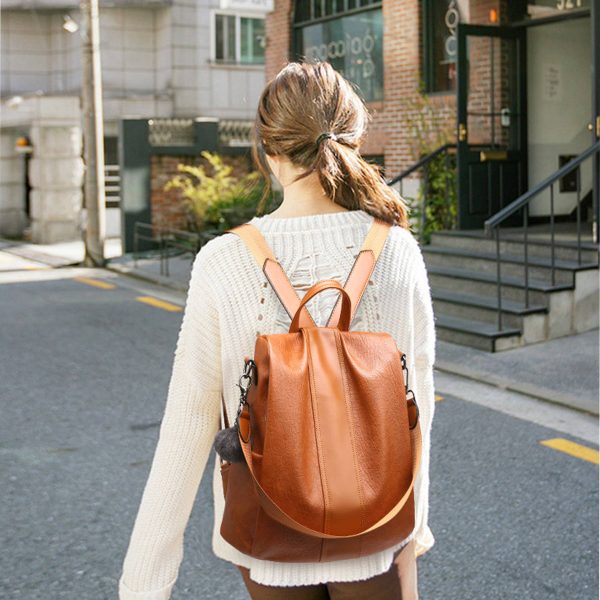 PU leather /Nylon Waterproof Women Backpack