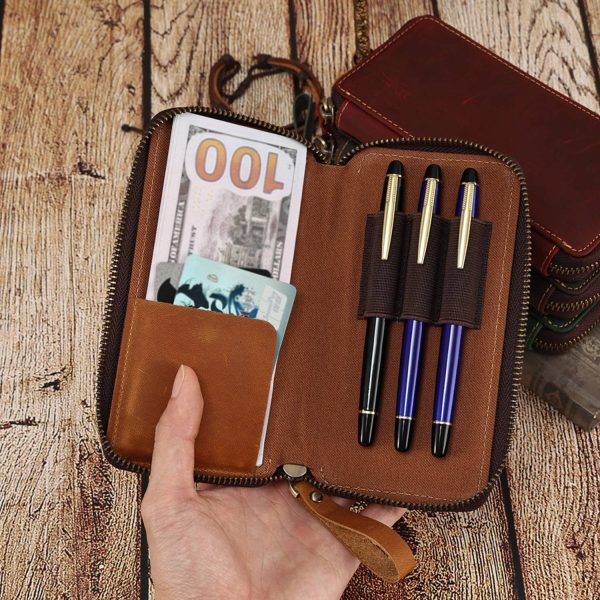 Genuine leather stationery box pencil case wallet
