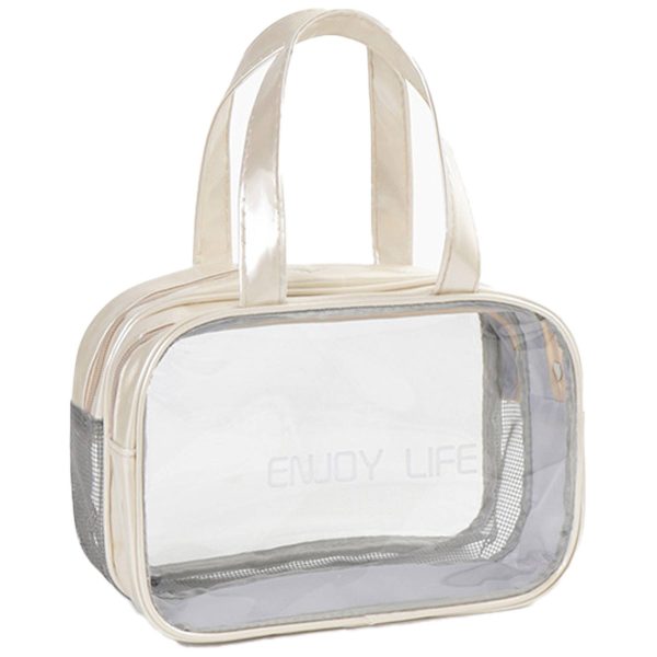 PVC Clear Dry Wet Separation Makeup Bag Handbag