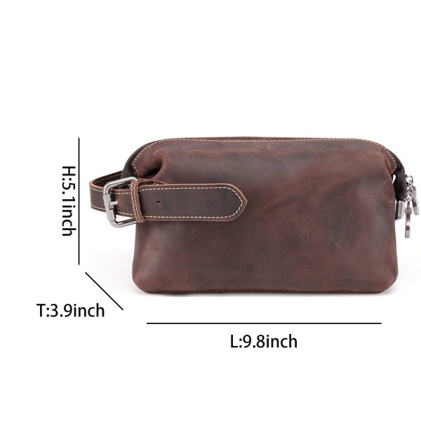 Genuine Leather Clutch for Men Organizer Wrist Bag