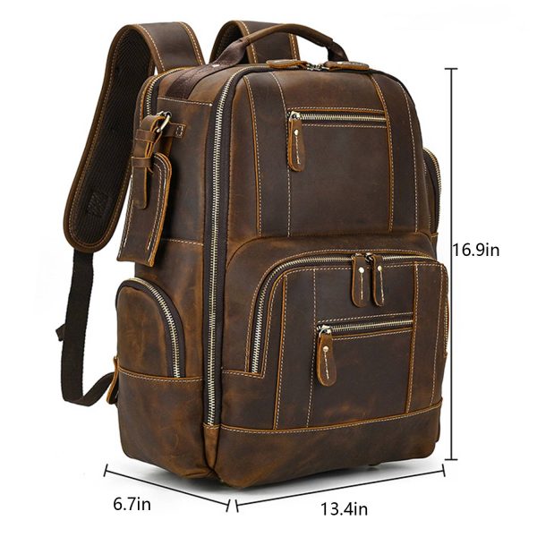 Large Capacity Leather Travel Retro Men's Backpack
