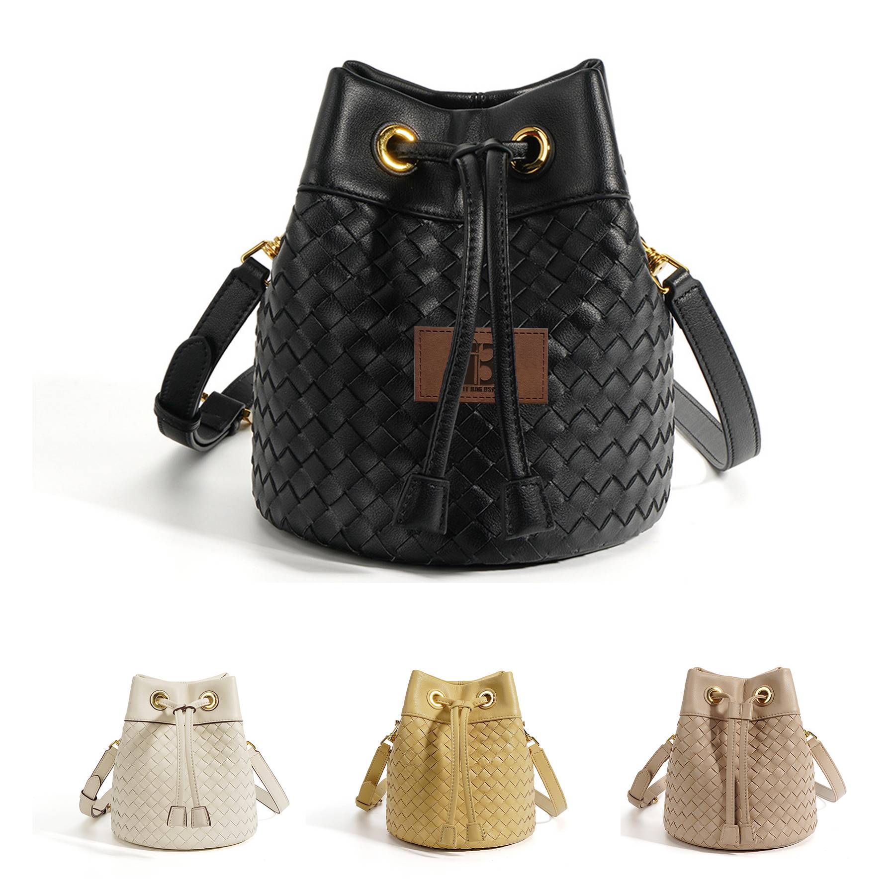 Genuine Leather Innovative drawstring cross-body bag