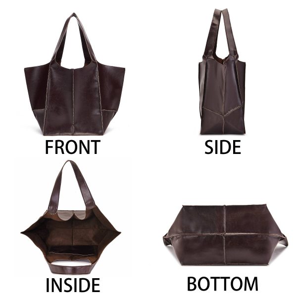 PU Large capacity wax peel ancient oil tote bag