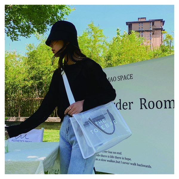 Pvc Tote Bag With Zipper Pocket