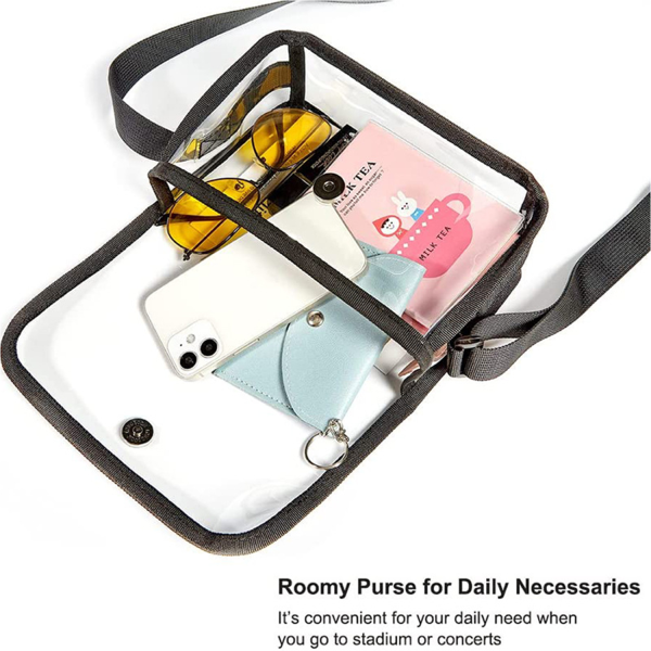 Clear PVC Messenger Bag Crossbody Stadium Approved Purse