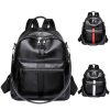 Pu Leather Black Backpack