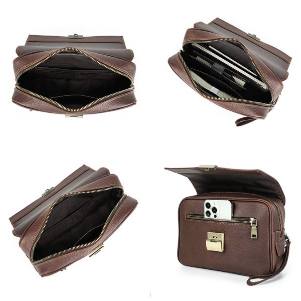 Genuine Leather High end anti-theft Combination lock bag