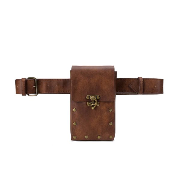 PU retro women's outdoor diagonal sports mini waist bag