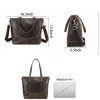 Genuine Leather Large handheld Laptop Cross-body Bag