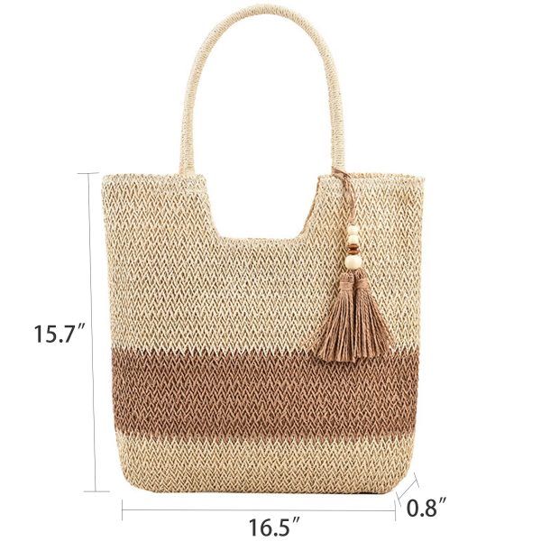 Jute Straw Beach Woven Tote Rattan Shoulder Bag