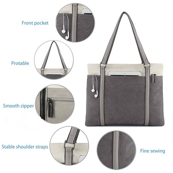 Canvas Lightweight Laptop Tote Bag for Work