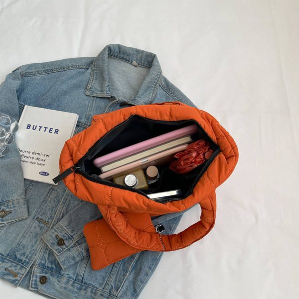 Nylon fluffy tote bag