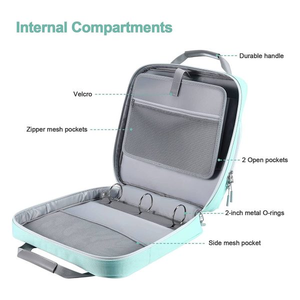 Zipper Binder Handbag Folder Storage Crossbody Bag