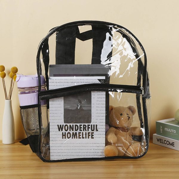 Large Capacity Waterproof Travel PVC Transparent Backpack