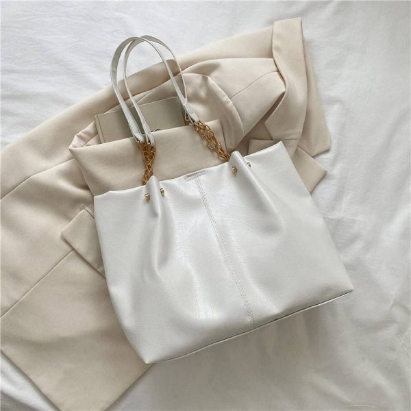 Soft leather large capacity Tote bag
