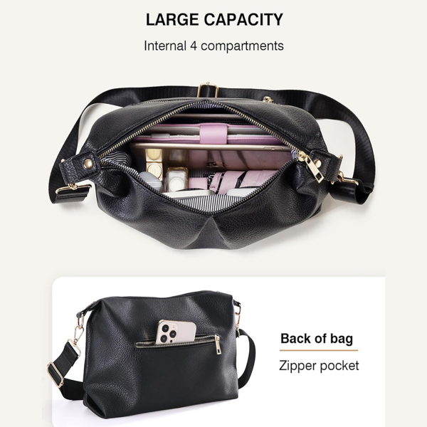 Trendy PU Leather Large Shoulder CrossBody Bag