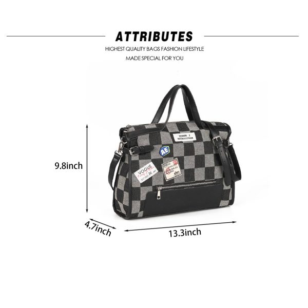 Canvas Street Trend Crossbody Bag for Women - Black/Blue