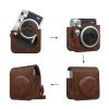 Genuine leather camera bag with lid