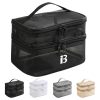 Large Capacity Portable Double Layer Mesh Cosmetics Bag