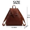 Genuine Leather Solid color commuter backpack