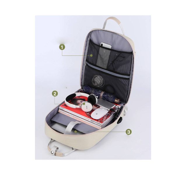 Leisure Computer Nylon Backpack With Usb Charging Port