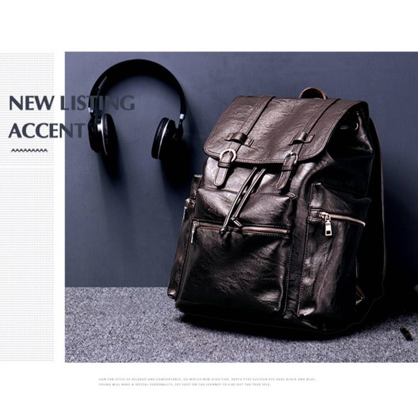PU soft leather backpack