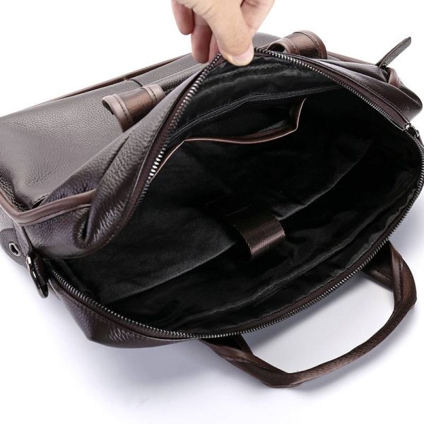 Genuine Leather Messenger Briefcase Bag