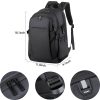 USB Nylon Waterproof Black Backpack for Men and Women
