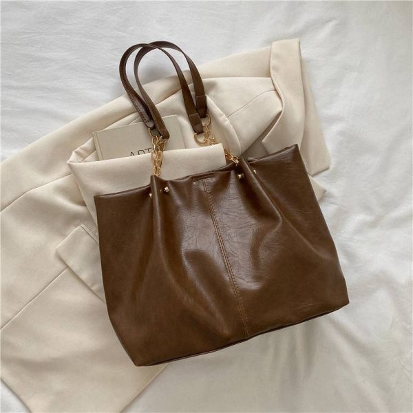 Soft leather large capacity Tote bag