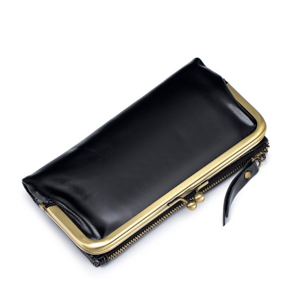 Geniunne Leather long handheld wallet